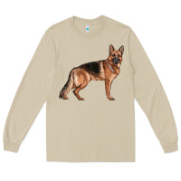 Mushroom German Shepherd Dog Illustrations Long Sleeve Tee - LillyAllenDesigns