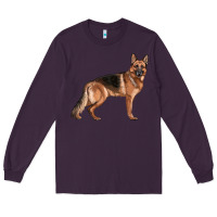 Plum German Shepherd Dog Illustrations Long Sleeve Tee - LillyAllenDesigns