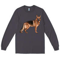 Smoke German Shepherd Dog Illustrations Long Sleeve Tee - LillyAllenDesigns
