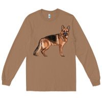 Toasted Coconut German Shepherd Dog Illustrations Long Sleeve Tee - LillyAllenDesigns