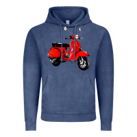 Vintage Denim classic italian vespa scooter Vintage Hoodie - artisFamous