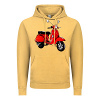 Vintage Mustard classic italian vespa scooter Vintage Hoodie - artisFamous
