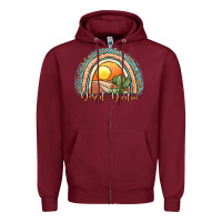 Burgundy desert darlin' rainbow Zipper Hoodie - JahusDesignShop