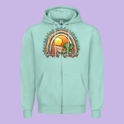 Desert Darlin' Rainbow Zipper Hoodie Designed By Jahusdesignshop