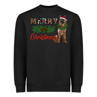 Black merry christmas german shepherd Heavyweight Sweatshirt - RanaPortraitStore