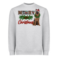 Heather Grey merry christmas german shepherd Heavyweight Sweatshirt - RanaPortraitStore
