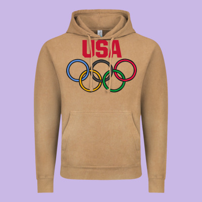 Olympic Rings Vintage Hoodie Designed By Artisfamous