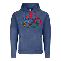Vintage Denim Olympic Rings Vintage Hoodie - artisFamous