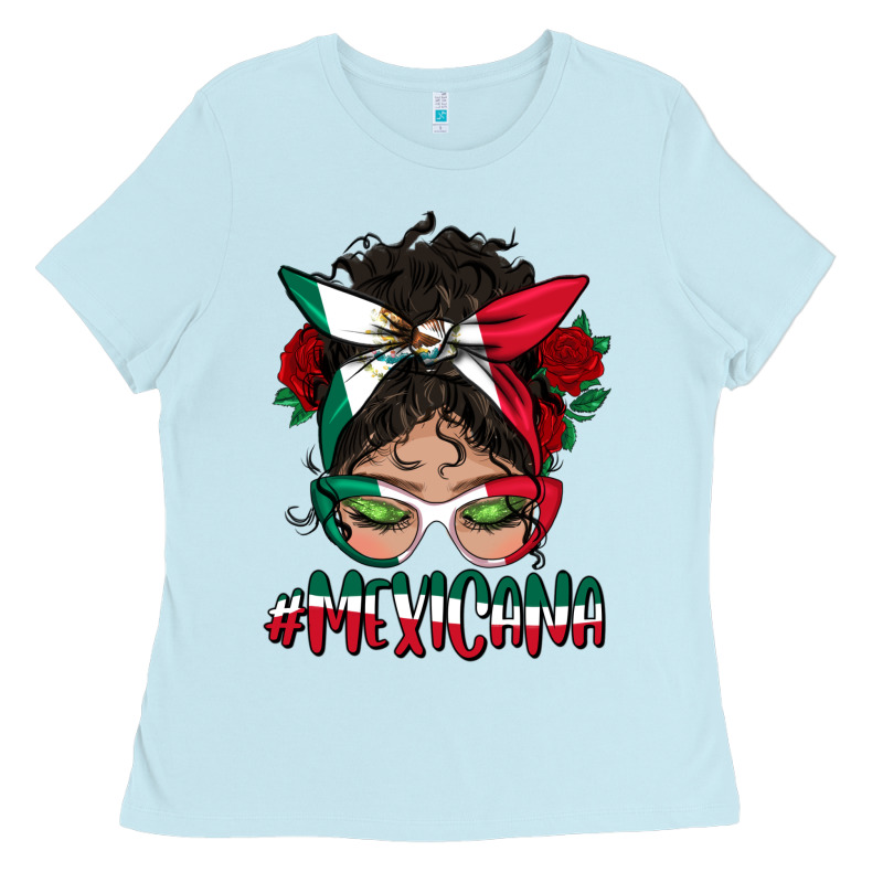 Mexicana Messy Bun Mama Ladies Tee by BundleAndBundleShop | Teevron