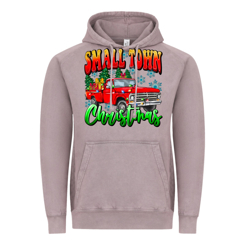 Small Town Christmas Vintage Hoodie by CowhideDigitalArt | Teevron