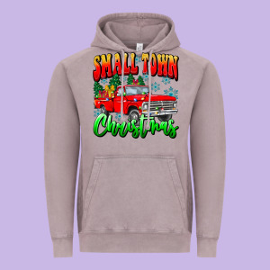 Small Town Christmas Vintage Hoodie Designed By Cowhidedigitalart