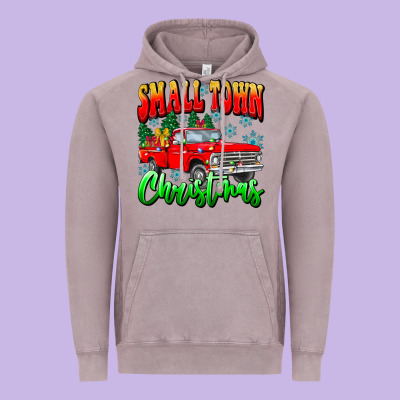 Small Town Christmas Vintage Hoodie Designed By Cowhidedigitalart
