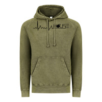 Vintage Olive house music heartbeat Vintage Hoodie - artisFamous