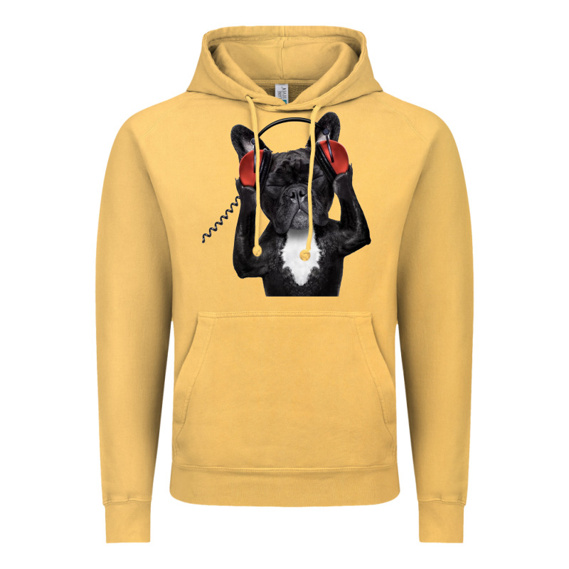 French Bulldog Dj Style Vintage Hoodie by artisFamous | Teevron