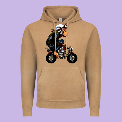 Monkey Bike Cartoon Vintage Hoodie Designed By Artisfamous