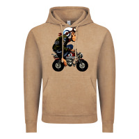 Vintage Coffee monkey bike cartoon Vintage Hoodie - artisFamous