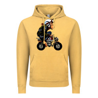 Vintage Mustard monkey bike cartoon Vintage Hoodie - artisFamous