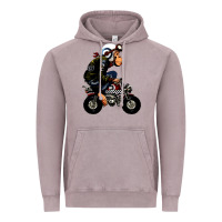 Vintage Zinc monkey bike cartoon Vintage Hoodie - artisFamous