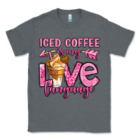 Charcoal Heather iced coffee is my love language Classic Tee - OliviaCreatesArt