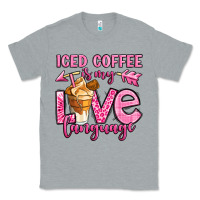 Heather Grey iced coffee is my love language Classic Tee - OliviaCreatesArt