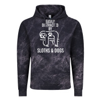 Cloud Black easily distracted by sloths and dogs funny sloth quote paw print Vintage Hoodie - artisFamous