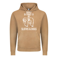 Vintage Camel easily distracted by sloths and dogs funny sloth quote paw print Vintage Hoodie - artisFamous