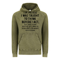 Vintage Olive i am a redhead i was taught to think Vintage Hoodie - artisFamous