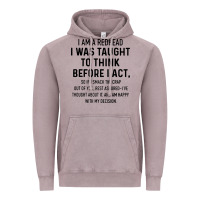 Vintage Zinc i am a redhead i was taught to think Vintage Hoodie - artisFamous
