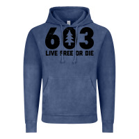 Vintage Denim live free or die 603 tree Vintage Hoodie - artisFamous