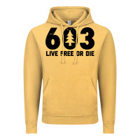 Vintage Mustard live free or die 603 tree Vintage Hoodie - artisFamous