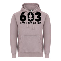 Vintage Zinc live free or die 603 tree Vintage Hoodie - artisFamous