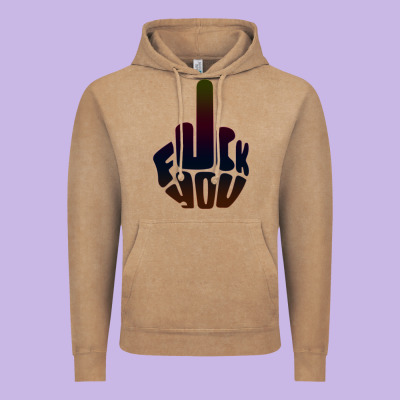 Fuck You Middle Finger Vintage Hoodie Designed By Artisfamous
