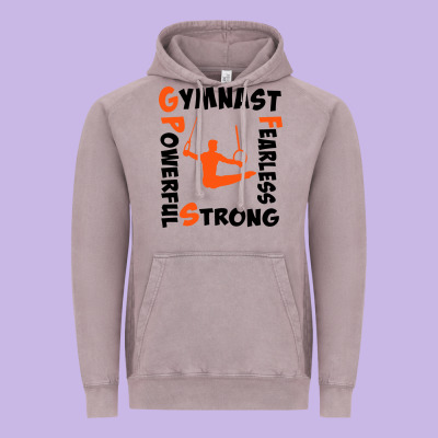 Awesome Gymnastics Boy Gymnast Power Strong Vintage Hoodie Designed By Artisfamous