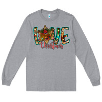 Heather Grey Love Snowman Long Sleeve Tee - CowhideDigitalArt