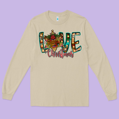 Love Snowman Long Sleeve Tee Designed By Cowhidedigitalart