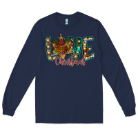 Navy Love Snowman Long Sleeve Tee - CowhideDigitalArt