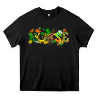 Black St. Patricks day nurse Heavy Core Tee - HowdyJamesFarm