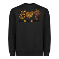 Black peace love labrador Heavyweight Sweatshirt - RanaPortraitStore