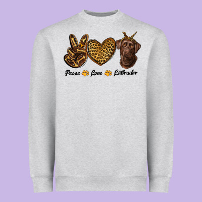 Peace Love Labrador Heavyweight Sweatshirt Designed By Ranaportraitstore