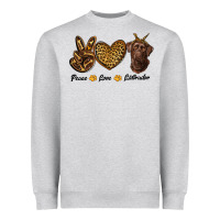 Heather Grey peace love labrador Heavyweight Sweatshirt - RanaPortraitStore