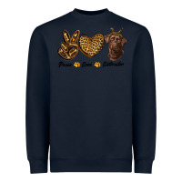 Navy peace love labrador Heavyweight Sweatshirt - RanaPortraitStore