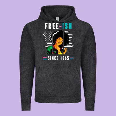 Juneteenth Free Ish Since 1865 Black Vintage Hoodie Designed By Artisfamous
