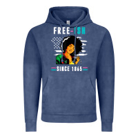 Vintage Denim juneteenth free ish since 1865 black Vintage Hoodie - artisFamous