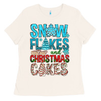 Bone Snow Flakes aAd Christmas Cakes Ladies Tee - BundleAndBundleShop