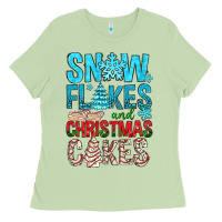Matcha Snow Flakes aAd Christmas Cakes Ladies Tee - BundleAndBundleShop