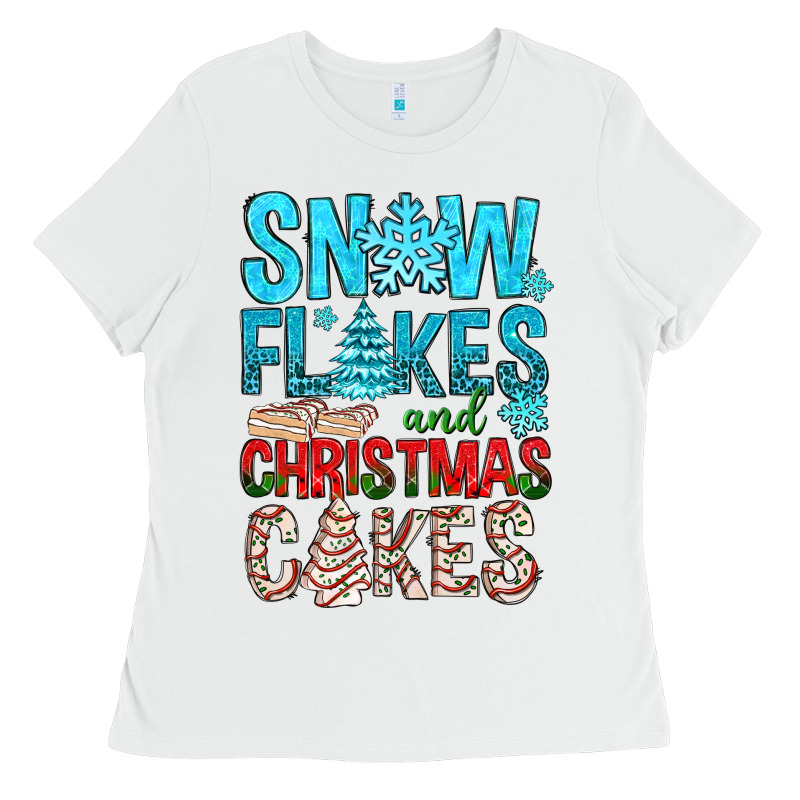 Snow Flakes Aad Christmas Cakes Ladies Tee by BundleAndBundleShop | Teevron