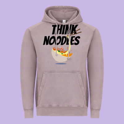 Think Noodles Vintage Hoodie Designed By Artisfamous