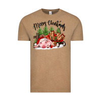 Merry Christmas Pig Vintage Tee | Teevron