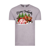 Vintage Zinc merry christmas pig Vintage Tee - FaDigitalArtStudio