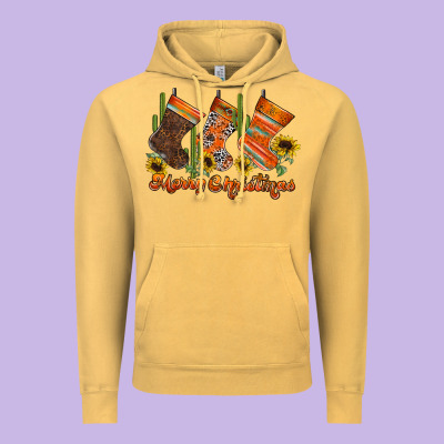 Western Christmas Vintage Hoodie Designed By Cowhidedigitalart